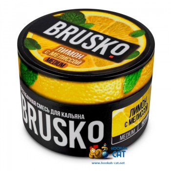 Бестабачная смесь для кальяна Brusko Medium Лимон с Мелиссой (Бруско Медиум) 50г
