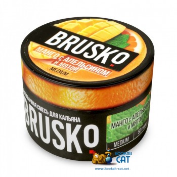 Бестабачная смесь для кальяна Brusko Medium Манго с Апельсином и Мятой (Бруско Медиум) 50г