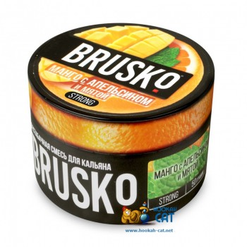 Бестабачная смесь для кальяна Brusko Strong Манго с Апельсином и Мятой (Бруско Стронг) 50г