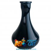 Колба для кальяна Vessel Glass Drops Black Gloss (Хайп Капля Черная Глянцевая)