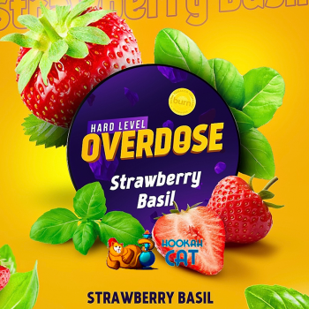 Заказать кальянный табак Overdose Strawberry Basil (Клубника Базилик) 100г онлайн с доставкой всей России